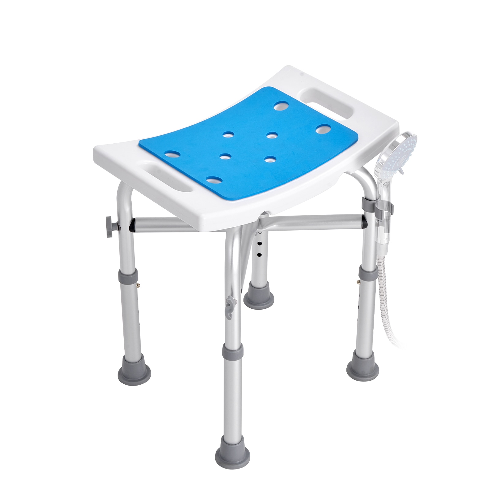 Adjustable Shower Stool With Crossbar For Elderly And Disabled_voghion.com